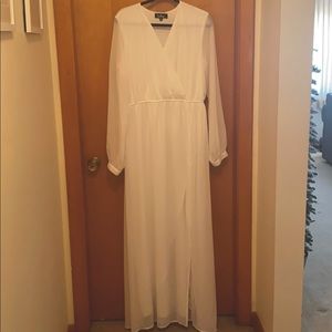 White long sleeve maxi dress